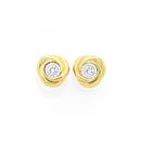 9ct-Gold-Diamond-Miracle-Set-Knot-Stud-Earrings Sale