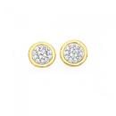 9ct-Gold-Diamond-Round-Cluster-Bezel-Set-Stud-Earrings Sale