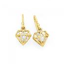 9ct-Gold-Cubic-Zirconia-inside-Open-Diamond-Shape-Hook-Earrings Sale