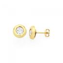 9ct-Gold-Cubic-Zirconia-Bezel-Set-Stud-Earrings Sale