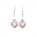 Silver-Rose-Gold-Plated-Facet-CZ-Heart-Drop-Earrings Sale