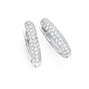 Sterling-Silver-Pave-Set-Cubic-Zirconia-Rounded-Huggie-Earrings Sale