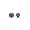 Silver-4mm-Purple-CZ-Stud-Earrings Sale