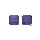 Silver-7mm-Purple-CZ-Square-Stud-Earrings Sale