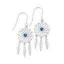Silver-Reconsituted-Turquoise-Dreamcatcher-Earrings Sale