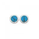 Silver-Synthetic-Turquoise-Stud-Earrings Sale