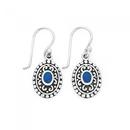 Silver-Reconstituted-Turquoise-Oval-Filigree-Earrings Sale