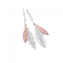 Silver-and-Rose-Gold-Plated-Two-Feathers-Earrings Sale