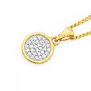 9ct-Gold-Diamond-Round-Cluster-Bezel-Set-Pendant Sale