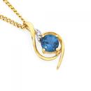 9ct-Gold-London-Blue-Topaz-Diamond-Slider-Pendant Sale