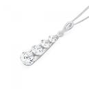 Silver-Tapered-Four-CZ-Drop-Pendant Sale