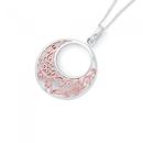 Silver-and-Rose-Gold-Plated-Open-Circle-Filigree-Pendant Sale