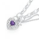 Silver-Amethyst-Filigree-Padlock-Bracelet Sale