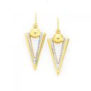 9ct-Two-Tone-Gold-on-Silver-Aztec-Triangle-Drop-Earrings Sale
