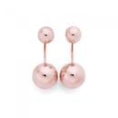 9ct-Rose-Gold-on-Silver-Duo-Ball-Stud-Drop-Earrings Sale