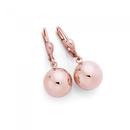 9ct-Rose-Gold-on-Silver-Ball-Leverback-Drop-Earrings Sale