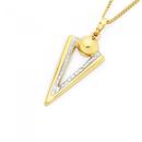 9ct-Two-Tone-Gold-on-Silver-Aztec-Triangle-Pendant Sale