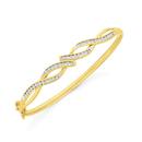 9ct-Gold-Diamond-Miracle-Set-Swirl-Bangle Sale