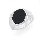 Silver-Square-Onyx-CZ-Sides-Signet-Ring Sale