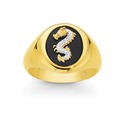 9ct-Gold-Oval-Diamond-Onyx-Dragon-Signet-Ring Sale