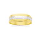 9ct-Gold-Two-Tone-Diamond-Centre-Gents-Ring Sale