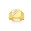 9ct-Gold-Square-Diamond-Corner-Signet-Ring Sale