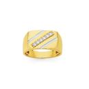 9ct-Gold-Diamond-Rectangle-Top-Dress-Mens-Ring Sale