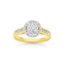 9ct-Gold-Diamond-Cluster-Halo-Ring Sale