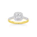 9ct-Gold-Diamond-Cushion-Shape-Ring Sale