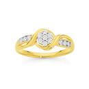 9ct-Gold-Diamond-Miracle-Set-Flower-Twist-Ring Sale