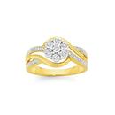 9ct-Gold-Diamond-Flower-Wrap-Ring Sale