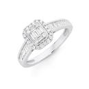 9ct-White-Gold-Diamond-Emerald-Shape-Dress-Ring Sale