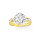 9ct-Gold-Diamond-Cluster-Dress-Ring Sale