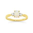 9ct-Gold-White-Opal-Diamond-Ring Sale