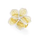 9ct-Gold-Two-Tone-Mesh-Flower-Ring Sale