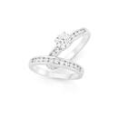 Sterling-Silver-Round-Cubic-Zirconia-Solitaire-Bridal-Set-Size-Q Sale