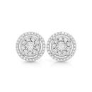 9ct-Gold-Diamond-Miracle-Set-Round-Halo-Cluster-Stud-Earrings Sale