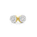 9ct-Gold-Diamond-Round-Cluster-Stud-Earrings Sale