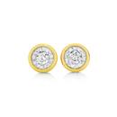 9ct-Two-Tone-Gold-Diamond-Bezel-Set-Stud-Earrings Sale