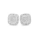 9ct-White-Gold-Diamond-Cluster-Framed-Stud-Earrings Sale