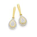 9ct-Gold-Diamond-Pear-Shape-Drop-Stud-Earrings Sale
