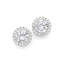 9ct-Gold-Cubic-Zirconia-Round-Framed-Stud-Earrings Sale