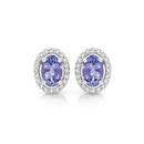 9ct-Gold-Tanzanite-Diamond-Stud-Earrings Sale