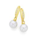9ct-Gold-Cultured-Freshwater-Pearl-Diamond-Hook-Earrings Sale