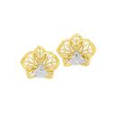9ct-Gold-Two-Tone-Orchid-Stud-Earrings Sale