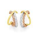 9ct-Gold-Tri-Tone-Twist-Plain-Crossover-Stud-Earrings Sale
