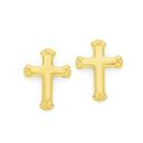 9ct-Gold-Crowned-Cross-Stud-Earrings Sale