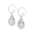 Silver-CZ-Inside-Scroll-Teardrop-Cage-Earrings Sale