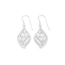 Silver-Fern-In-CZ-Wave-Leaf-Drop-Earrings Sale