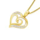 9ct-Gold-Diamond-Heart-to-Heart-Swirl-Pendant Sale